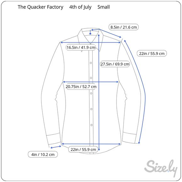 The Quacker Factory Red White & Blue Women's Button-Up Embroidered Stars Small - Picture 9 of 9